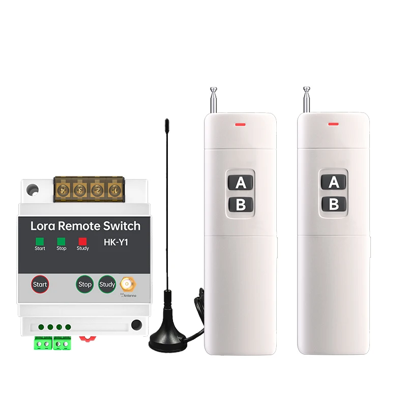 LORA RF Wireless Water Pump Remote Switch 433Mhz Relay Module with External Antenna for Light/Pump Motor, Wireless Water Pump Re