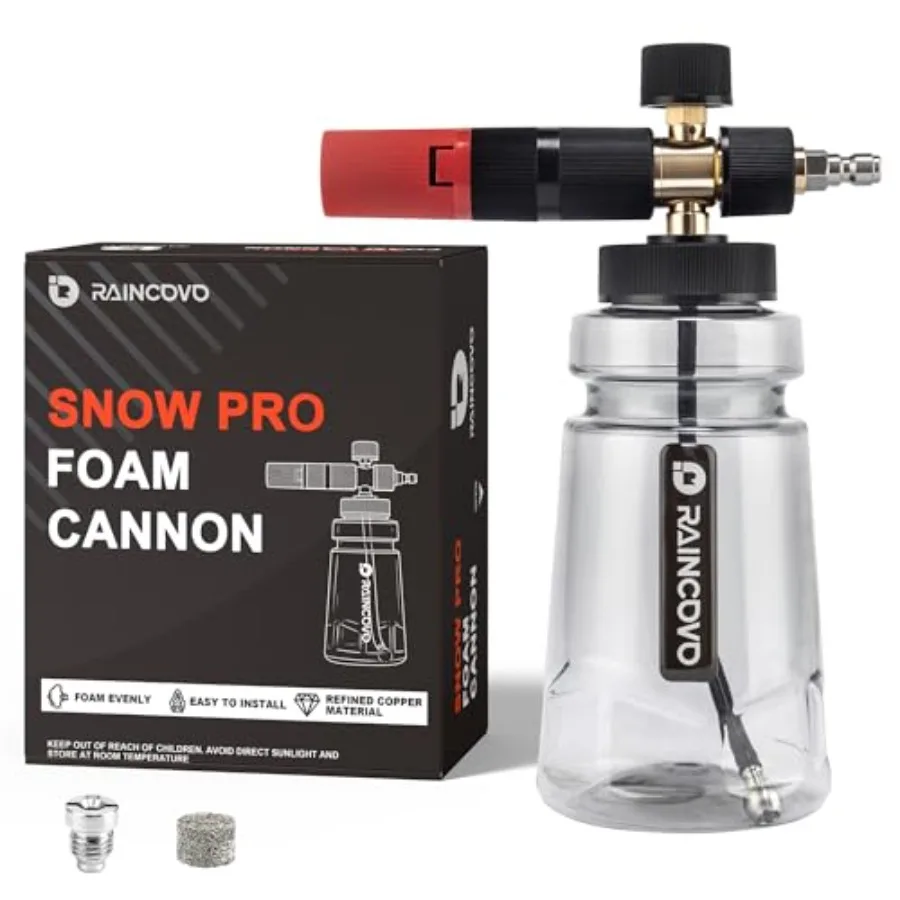 

Foam Cannon Wide Mouth for Pressure Washer, Thick Snow Foam Lance for Car Wash, Adjustable Soap Cannon with 1/4 Inch Quick Conn