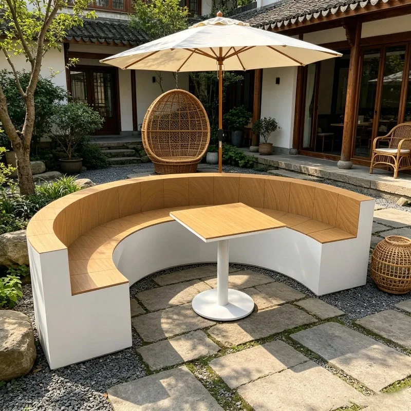 Outdoor courtyard outdoor table and chair combination, dining tables and chairs outside commercial street shops