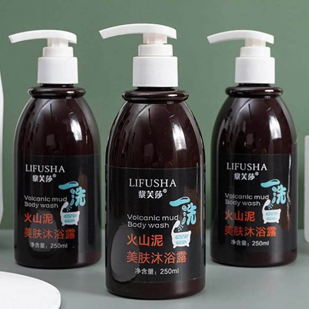 Gel de banho Volcanic Mud Whitening, Cuidados com o corpo inteiro, Lavagem rápida da pele, I0n1, 250ml