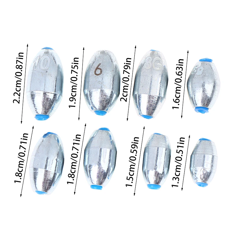 20 قطعة/الوحدة سبائك الكربون الصلب الجوف الزيتون الصيد الغطاسون 3 جرام/4 جرام/5 جرام/6 جرام/7 جرام/8 جرام/9 جرام/10 جرام الصيد الأوزان الصيد اكسسوارات #6