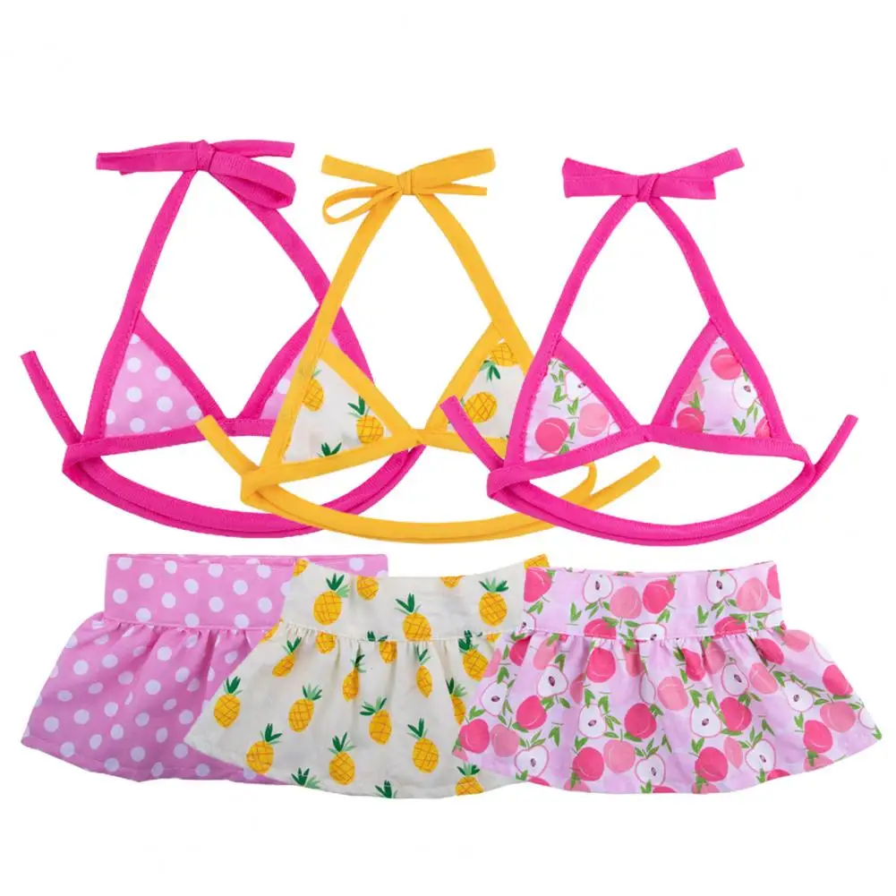 1 zestaw Bikini dla psa taśma mocująca wygodne, przezroczyste nadruki w letnie ubranie dla psa Bikini w stylu letnim dla małych psów XS-L