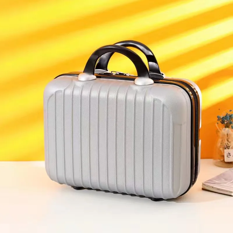 Luggage Organizer Female 14 inch Suitcase Women Simple Cosmetic Case Mini Box Portable Small Travel Bag Solid Color Storage Box