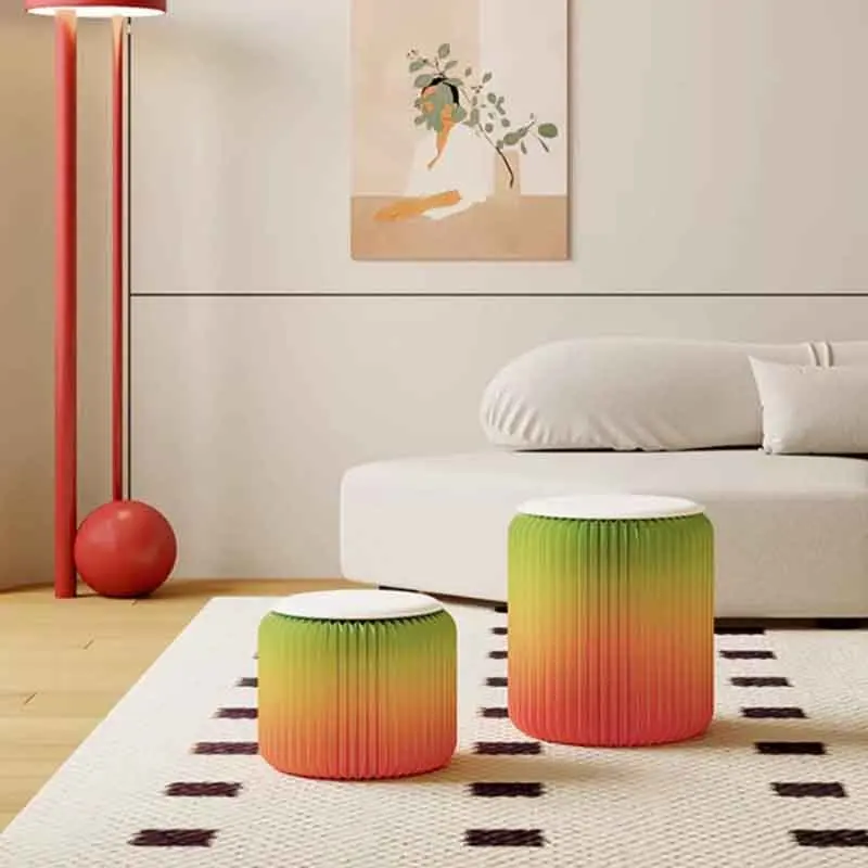 

Nordic Furniture,Kraft Paper Stool,Colorful Round Stool,Creative Folding Stool,Living Room Leisure Chair,Mobile Seat,Home Decor