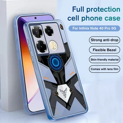 For infinix Note 40 Case Silicon Soft Dustproof Shockproof infinix Note 40 30 4G 5G Pro Cover Black and white mecha Pattern