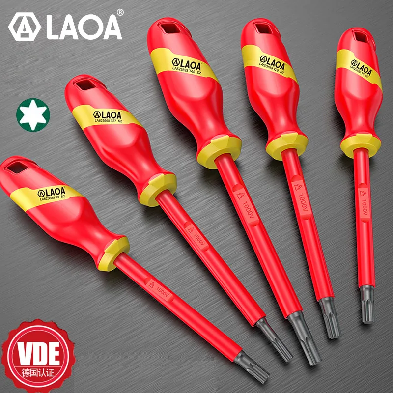 LAOA VDE Insulated Plum Blossom Screwdriver 1000V Electrician Specific Hard Voltage Resistant Tool Household Screwdriver