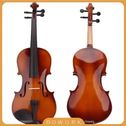 4/4 3/4 1/2 1/4 1/8 Size Fiddle Men Violin Acoustic Violin Fiddle W/Case Bow Rosin Vintage Color Whole Set For Beginner Student