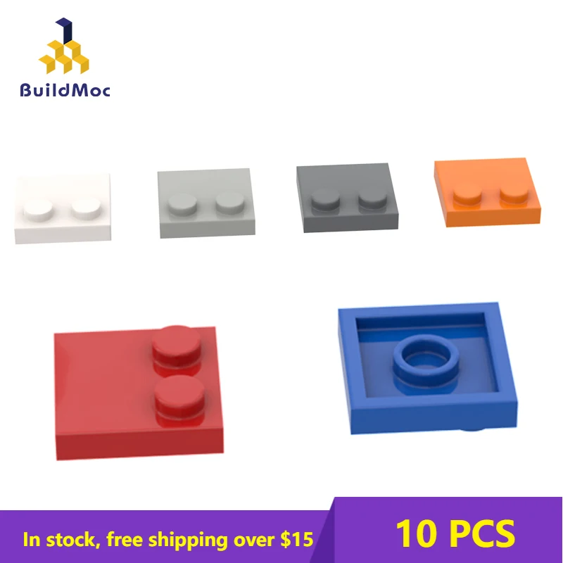 

10PCS MOC Bricks Compatible Assembles Particles 33909 2x2 half edge 2 bump base plat Building Blocks Parts D