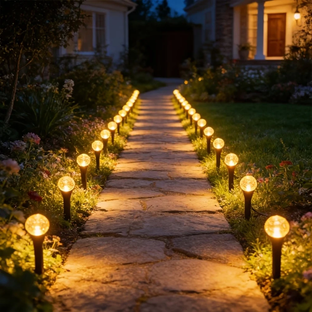 

20/30 LEDs Solar LED Garden Pathway Light 8 Modes Outdoor Waterproof Lawn Lamp for Camping Weddings Holiday Decorative Lighting