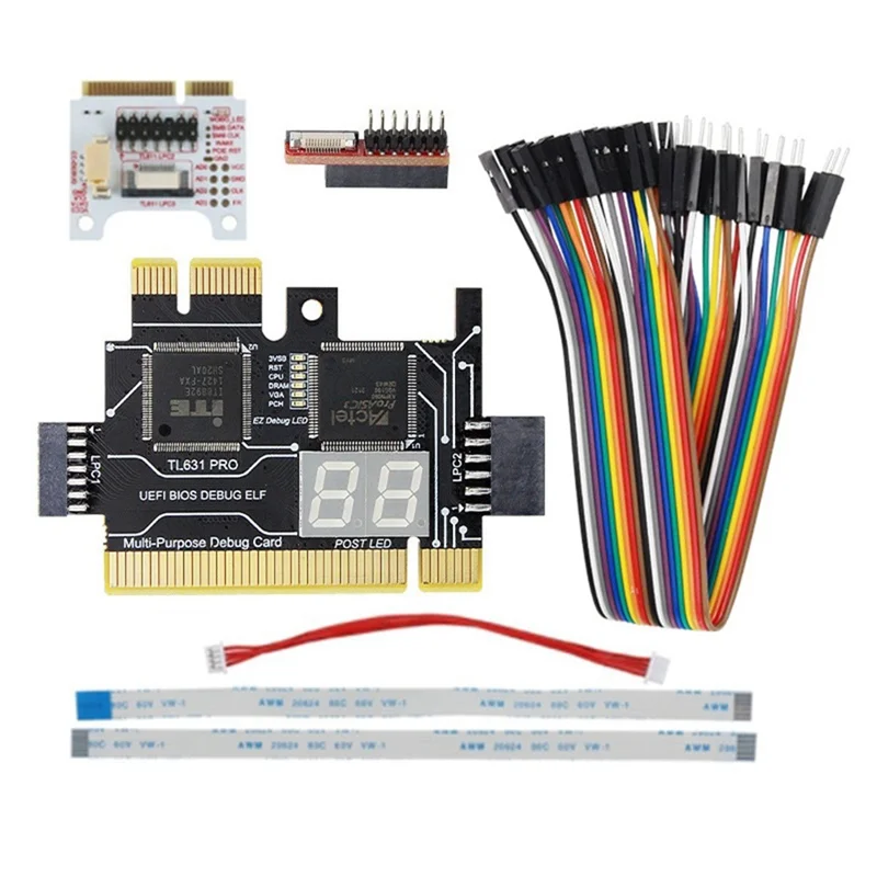 Tarjeta de diagnóstico TL631 Pro LPC-DEBUG + tarjeta de expansión PCI PCI-E Mini PCI-E placa base multifunción