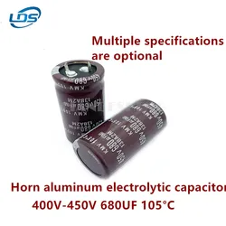 1pcs Horn Alumínio Capacitor eletrolítico 400V/450V 680UF Longa vida 25x5/30*60/35X45mm