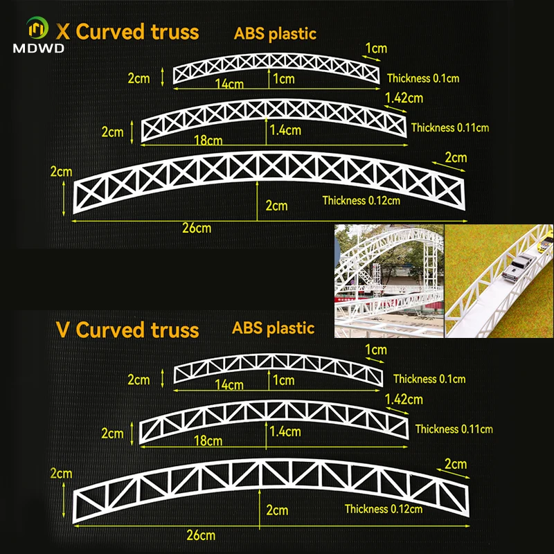 5-teiliges Bausatz für Modellarchitektur, Miniatur-Baumaterial, Stufenzaun, Leitplanke