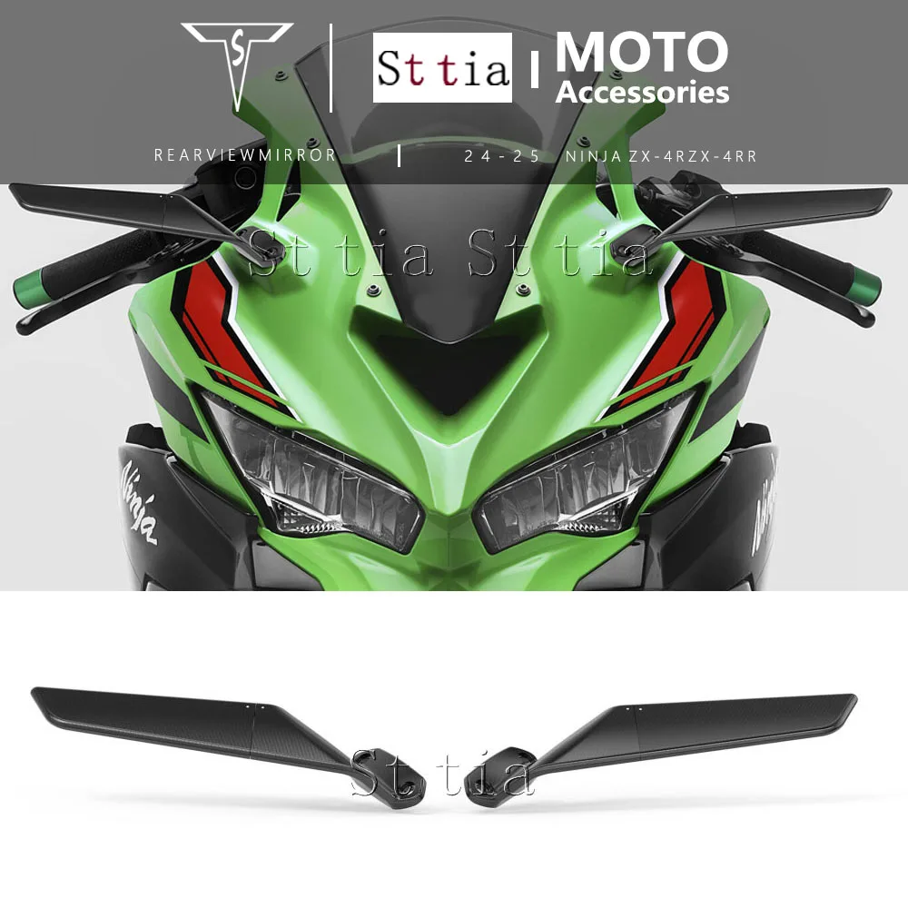 

2025 New Rearview Mirror For Ninja ZX-4R ZX4R ZX 4RR ZX-4RR 2024 Stealth Sport Winglet Mirror Kits Adjustable Stealth Mirrors