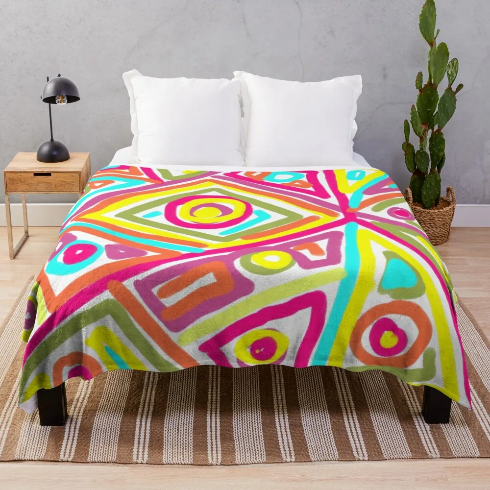 

Mosaic of Color Throw Blanket Bed Thermal Retros Blankets