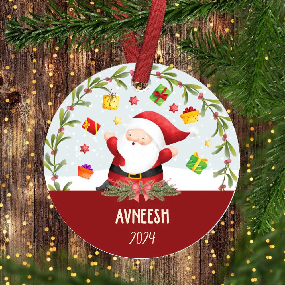 Personalized Christmas Ornaments for Kids Name & Date Customized Christmas Hanging Ornament Gifts for Kids 2024 Xmas Ornament