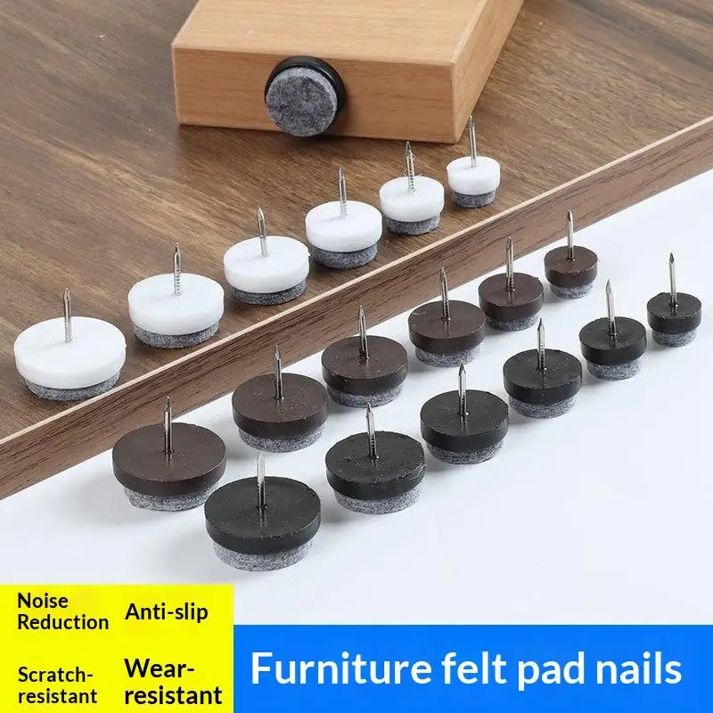 10Pcs Plastic Felt Nails Non-slip Chair Table Bed Cupboard Leg Pad Furniture Wood Floor Protector Nail Hardware