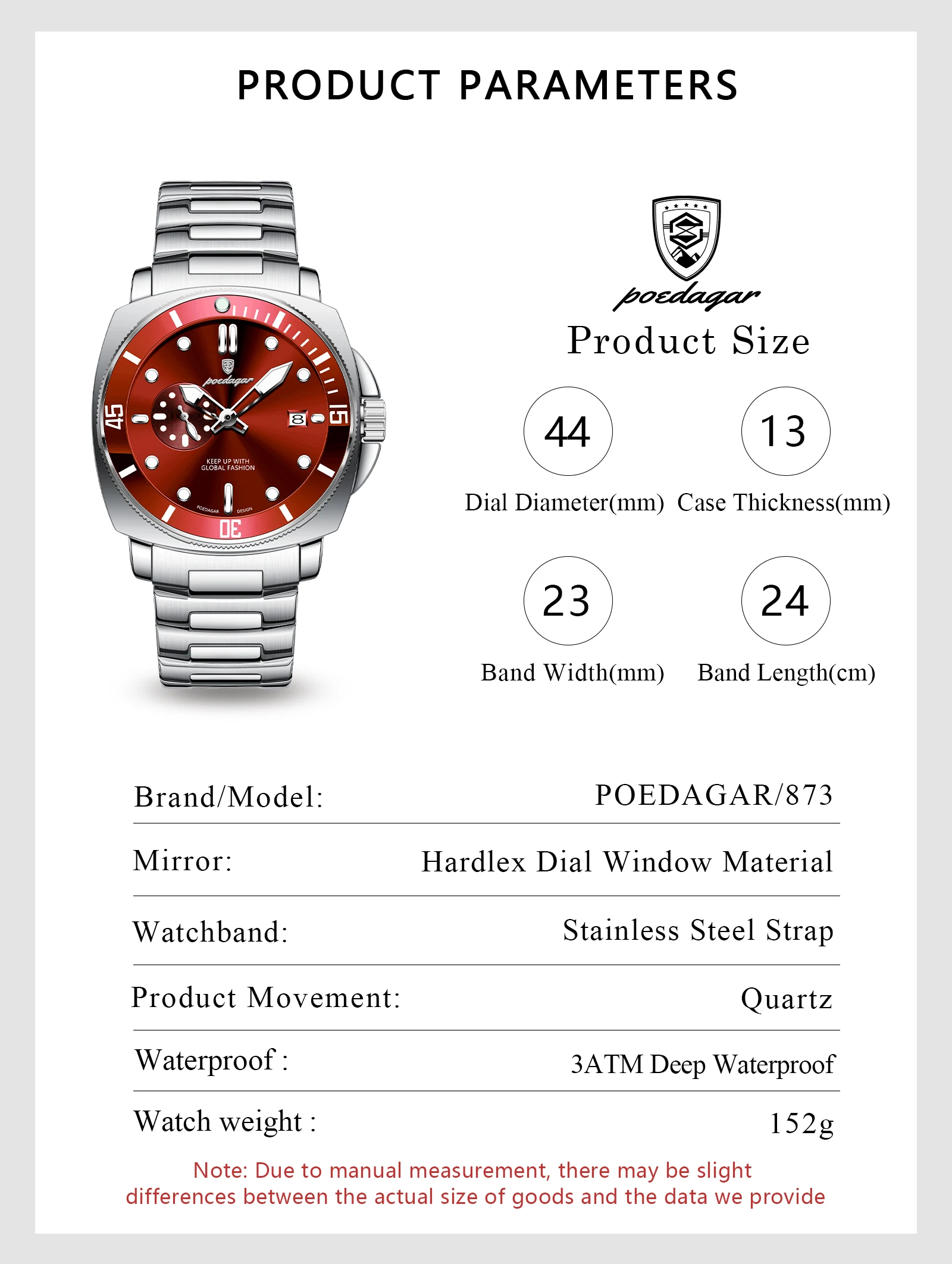 POEDAGAR Luxus Trendy Männer Uhr Wasserdicht Leucht Datum Edelstahl Männliche Uhr Quarz Business Sport herren Uhren Reloj – Detail 9