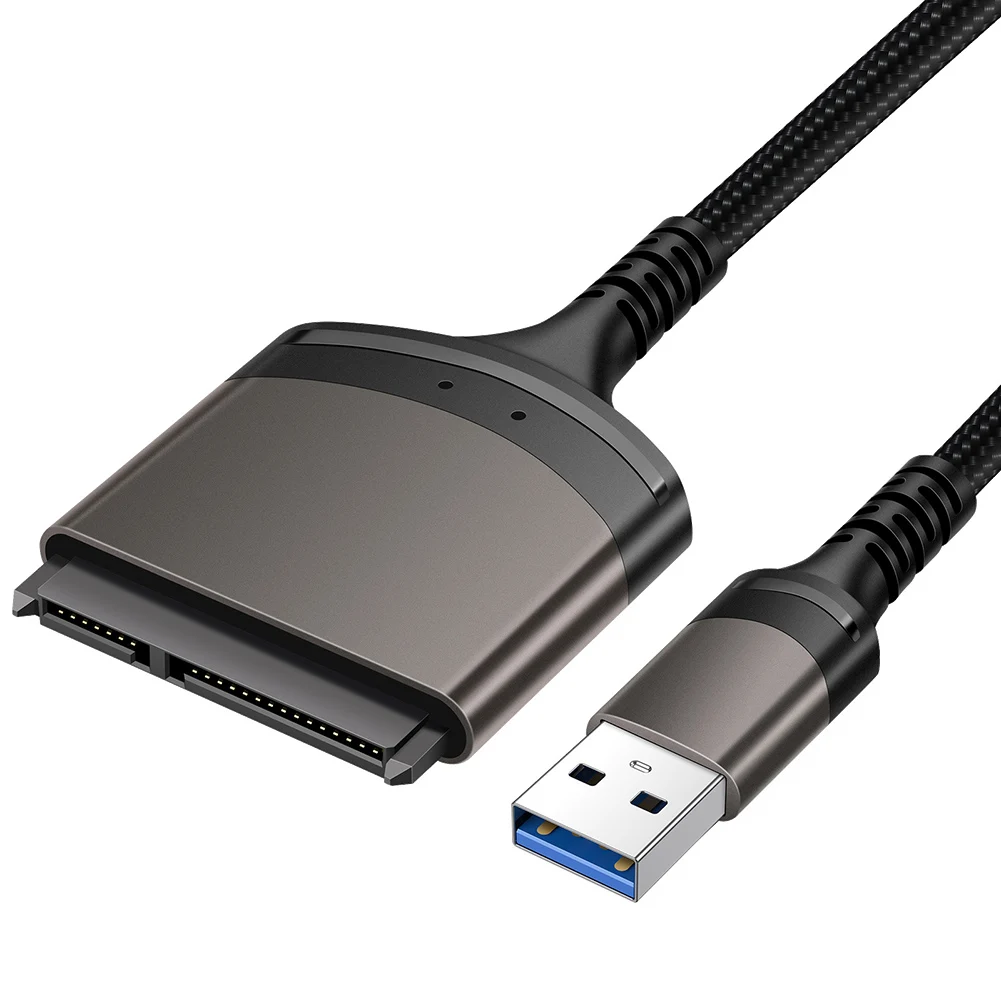 

23cm USB 3.0/Type C To SATA Hard Drive Adapter Cable 7+15/22 Pin Aluminum Shell External Converter 1 Gbps for 2.5 Inch SSD HDD