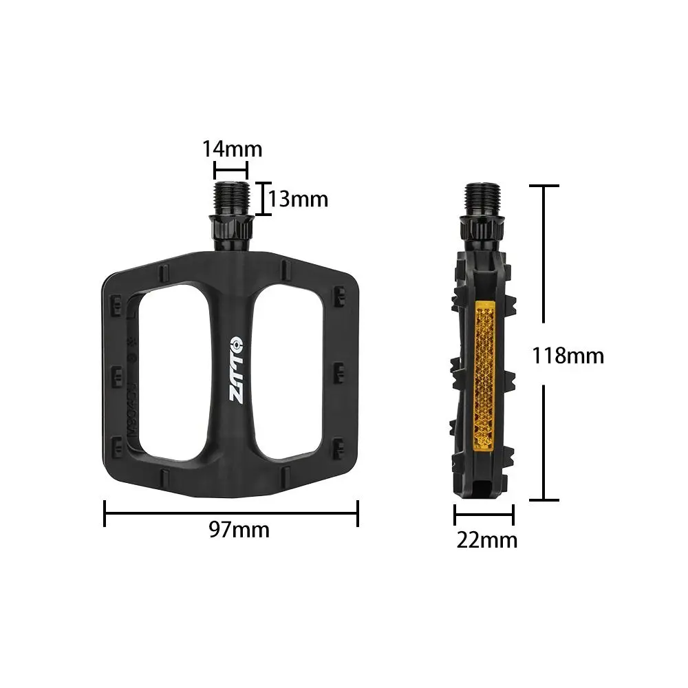 Nylon-Fahrradpedal Ultraleicht 9/16" Standard-Achse Fahrradpedal Gedichtete Lager Rutschfeste Plattformpedale für Enduro-Fahrten – Detail 1