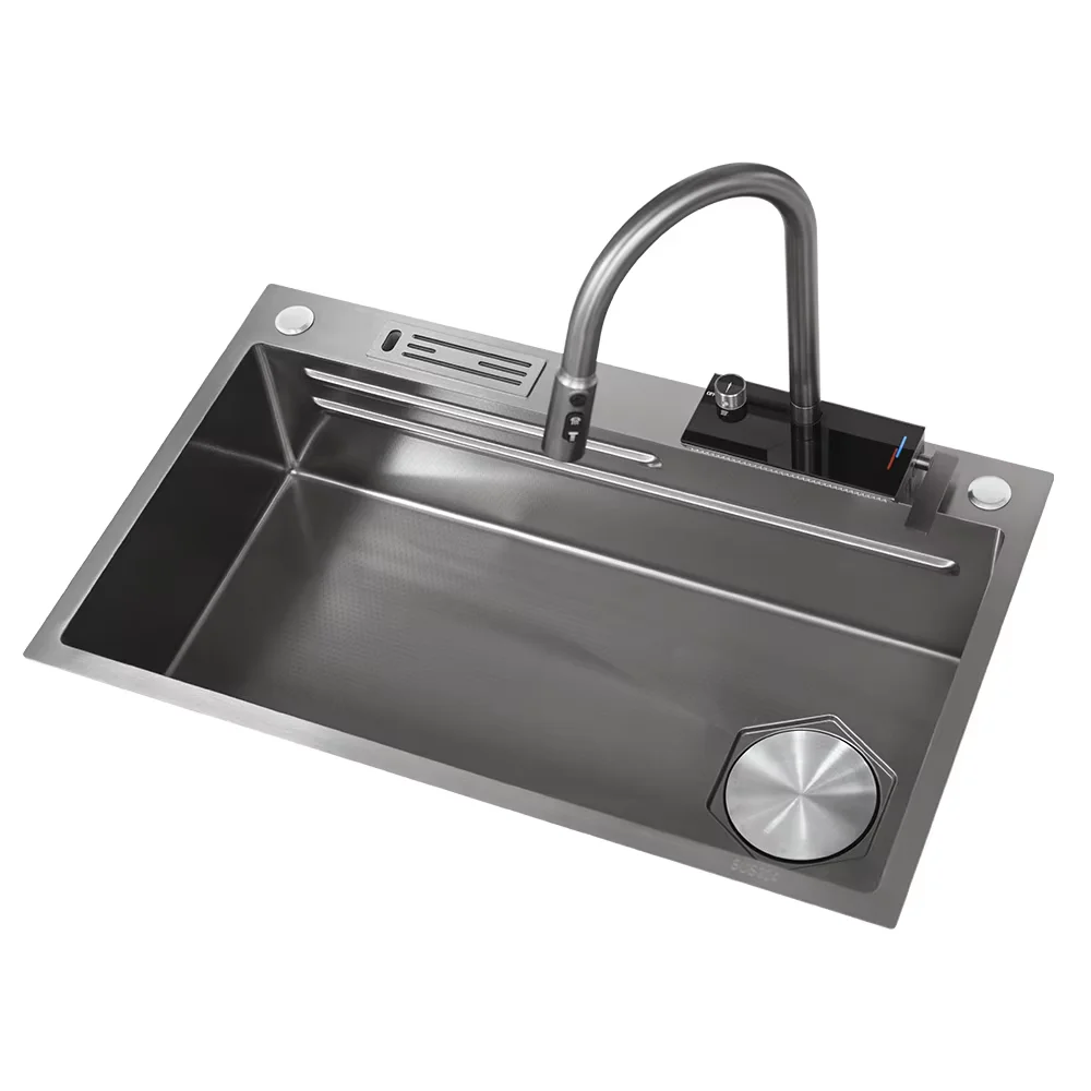Modern Design Handmade Square Multifunctional Single Bowl Stainless Steel Kitchen Sink Portable Large Hotel Project