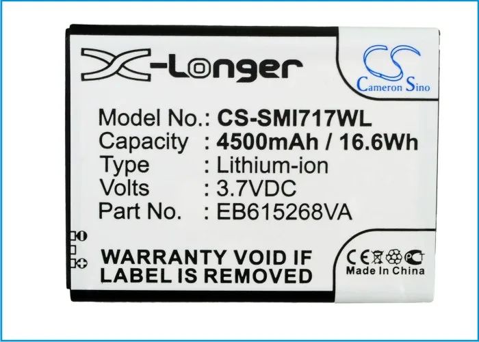 Cameron Sino High Quality 4500mAh Battery EB615268VA,EB615268VK,EB615268VU for Samsung Galaxy Note, Galaxy Note LTE, SGH-i717