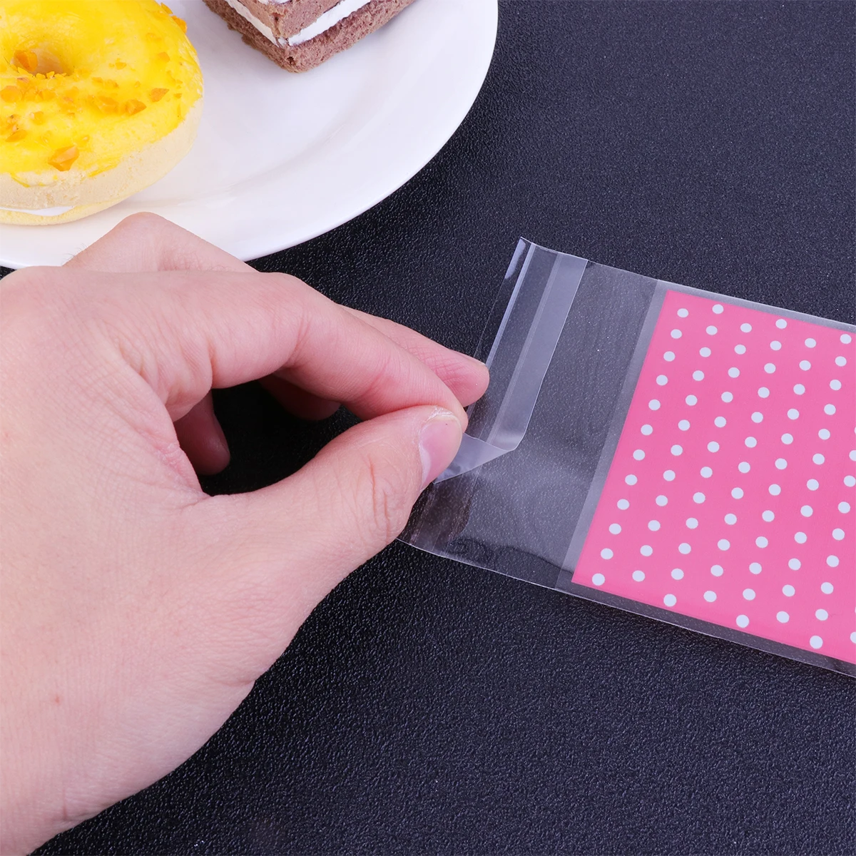 

200 PCS Bow Cookies Small Candy Bags Party Treat Packaging Wrap Gift Storage Packing Dots