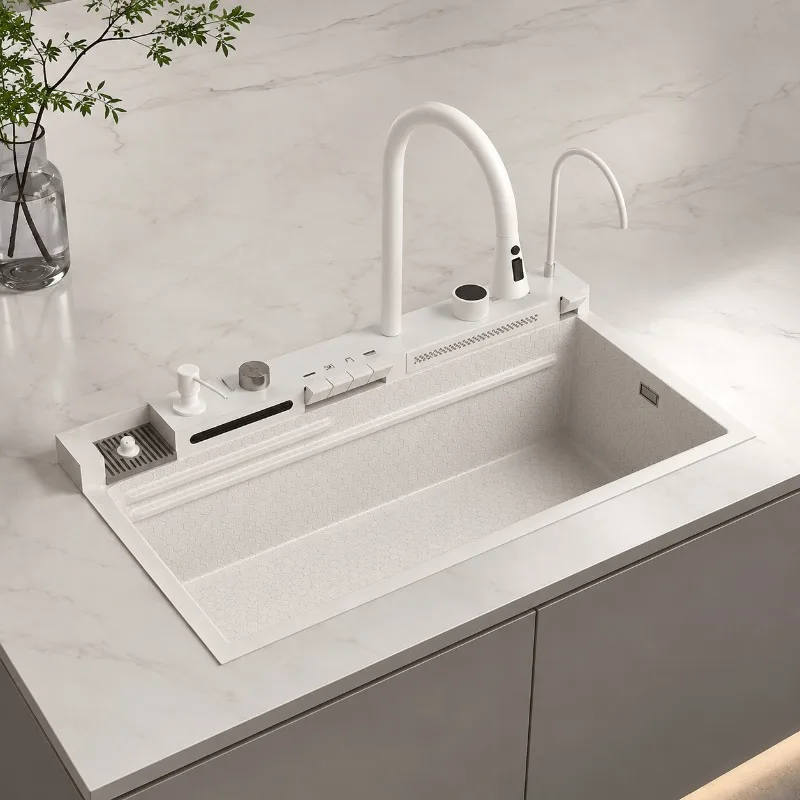 Smart Kitchen Sink Manufacturer Farmhouse Type Versatile Corner Digital Hidden Stainless Steel Modern Kitchen Sink