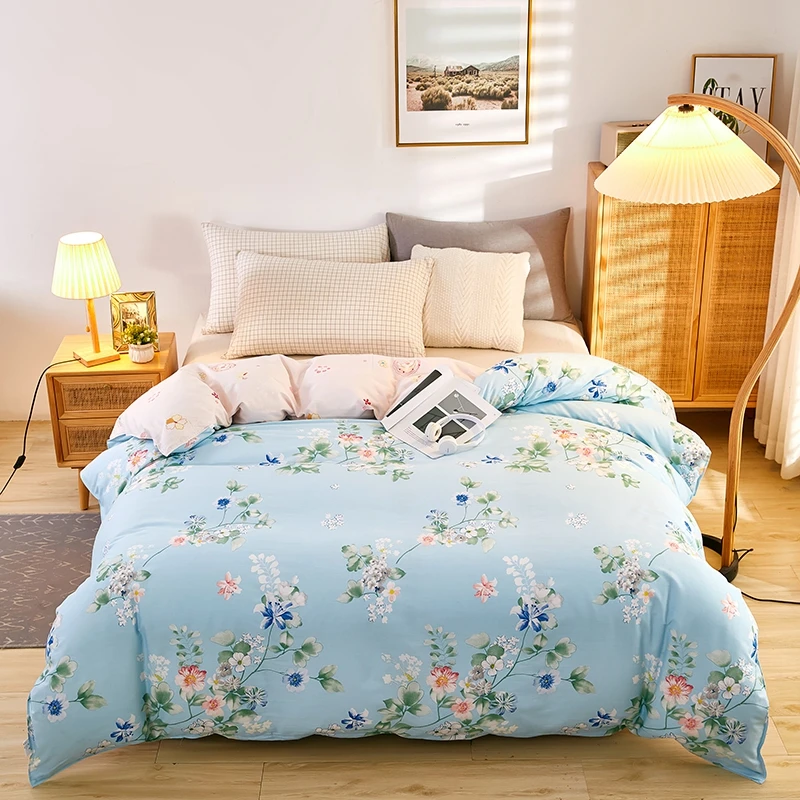 

100% Cottor Duvet Cover Without Filler,Modern Style Skin Friendly Comfortable Printed Fabric For Four Seasons Bedroom Bedding