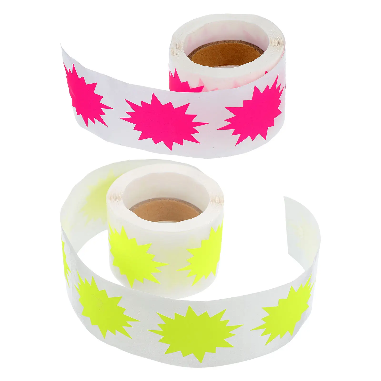 

200Pcs Price Labels Fluorescent Burst Shape Self-Adhesive Stickers 2 Inch Bright Blank Tags for Retail Garage Yard Sale