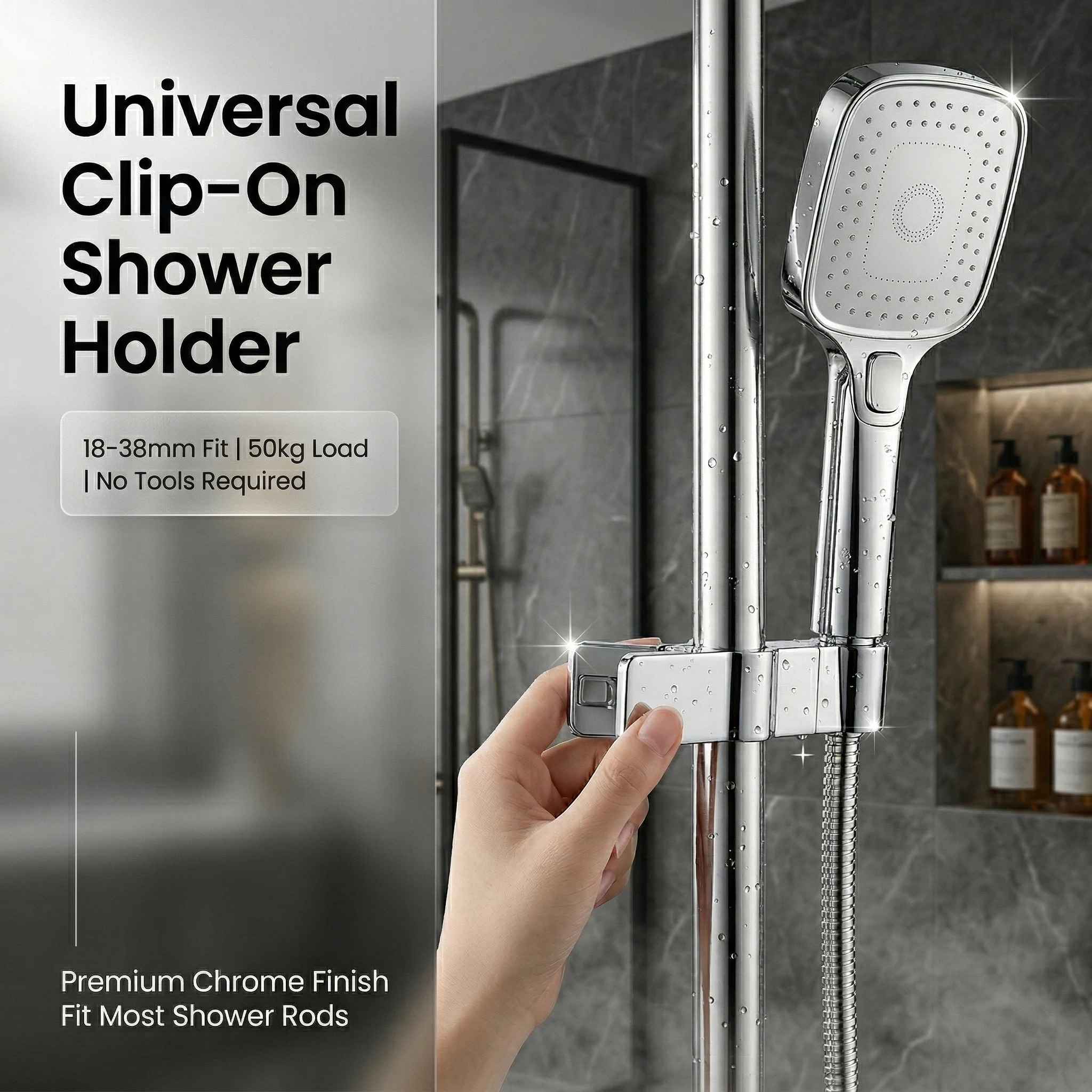 Luxury Clip On Shower Head Hol - Head Racket Boom ulasan dan harga