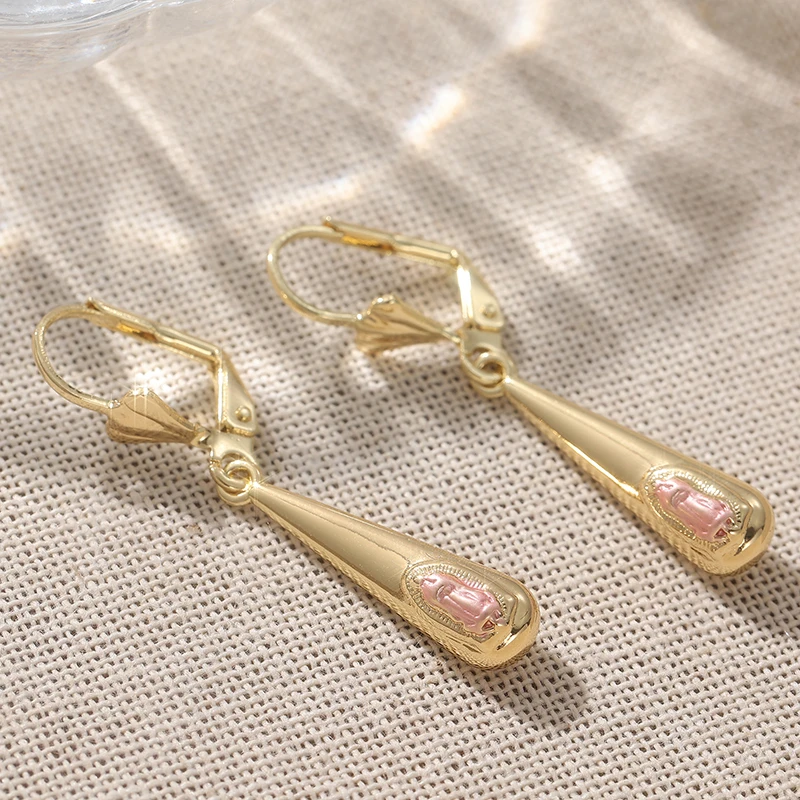 Classic Hand Carved Geometry Dangle Women's Earrings Two Color Metal Daily Wear Party Jewelry Anniversary Gift