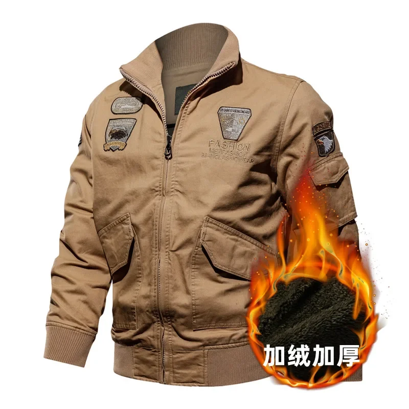 Men Bomber Jackets Male Winter Air Force Jaquetas Military Style Multi Pockets Tooling Jackets Quality Man Cotton Cargo Coats 4X