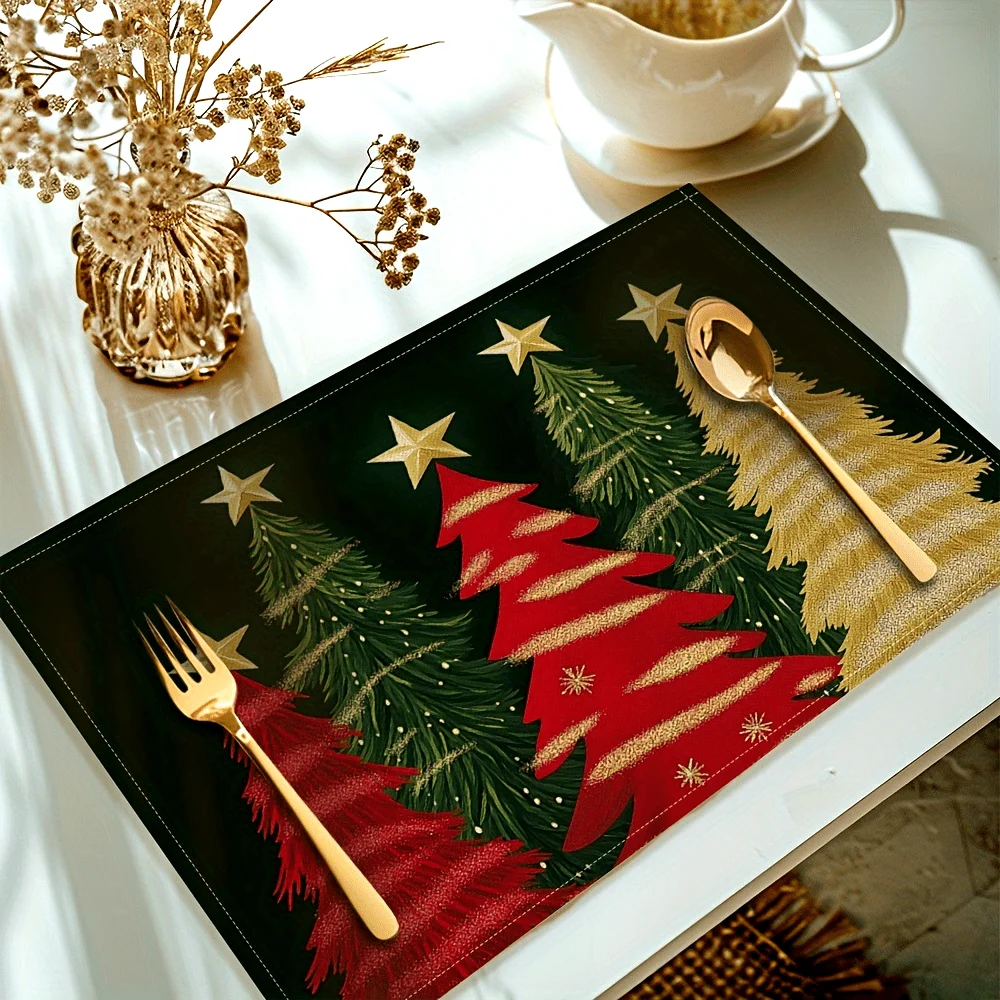 Christmas Placemats Measuring  Featuring a Christmas Tree Design Perfect for Dining Tables Festive Holiday Decorations Suit