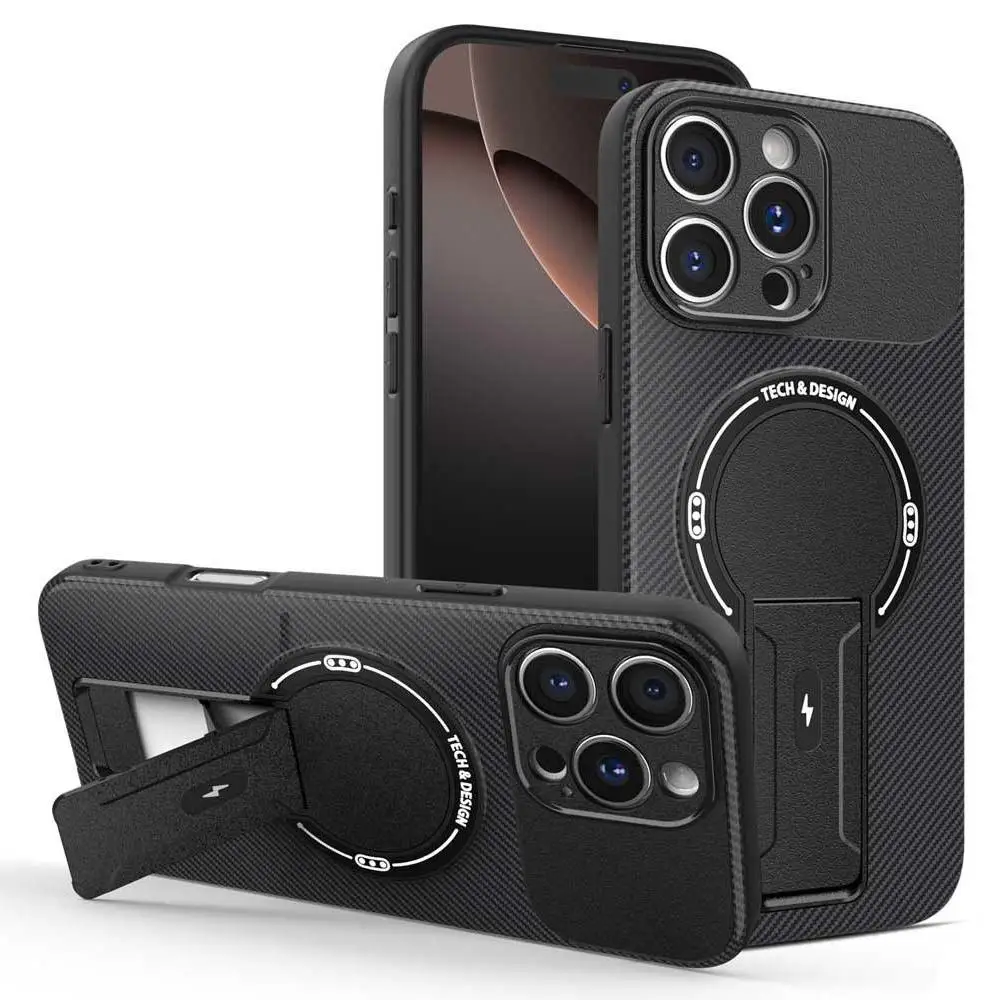 Für iPhone 16 Pro Max Unsichtbare Unterstützung Fall für iPhone 15 14 Pro 13 12 11 16e 16Plus 15Plus 14Plus Magnetische Harte Anti-fall Abdeckung