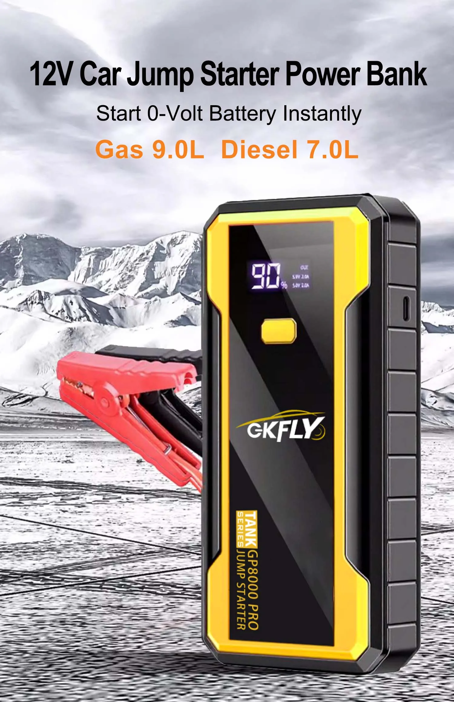 GKFLY 4000A 8000A Auto-Starthilfe Powerbank Batterie-Booster-Ladegerät 12V Startgerät Benzin Diesel Auto-Starter Booster – Detail 18