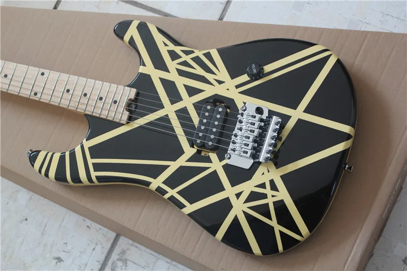 China guitar factory custom new Black and Yellow stripes Electric Guitar solid wood electric Guitarra,Maple fingerboard 531 5150