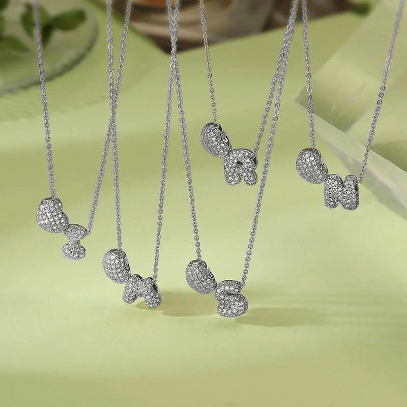 Women's Heart Shaped Delicate Zirconia Initial Necklace