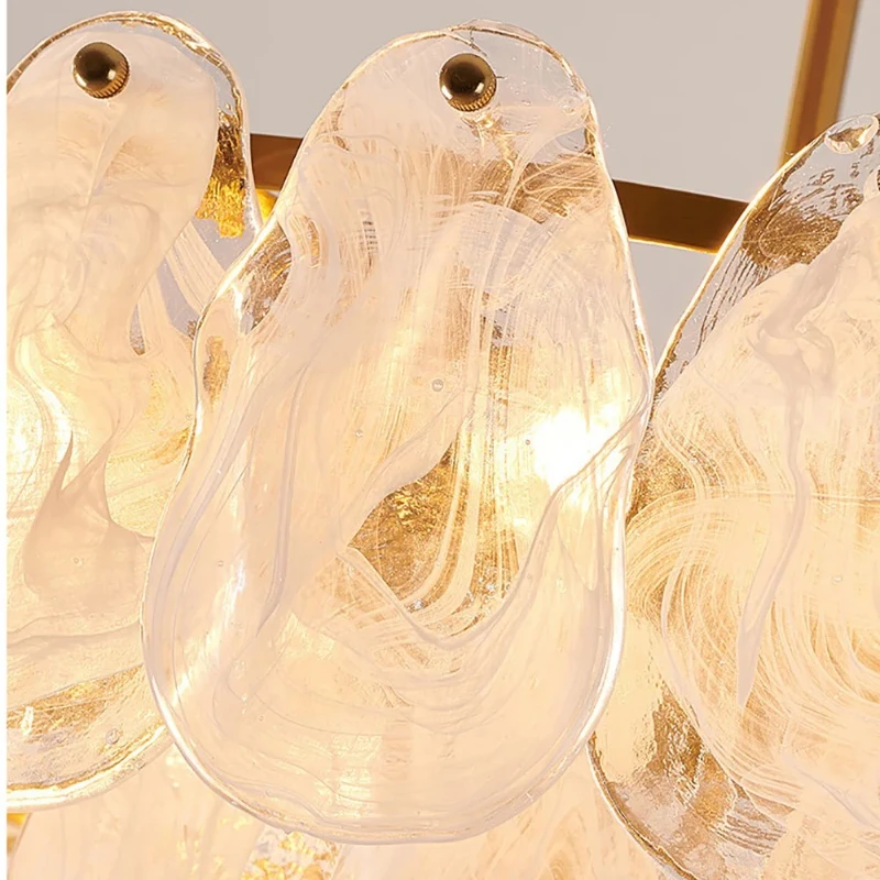 Nowoczesna lampa wisząca LED w kształcie białej chmury ze szkła, ściemnialna, żyrandol do salonu, oświetlenie wewnętrzne.