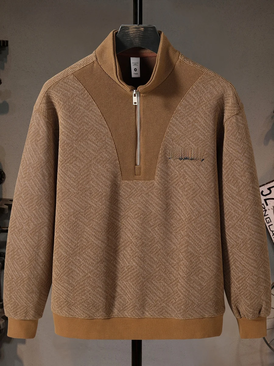 

High-Quali Lightweight Luxury Knitted Sweater Men's Autumn Winter New Faion Stand Collar Casual Base Layer Outerwear