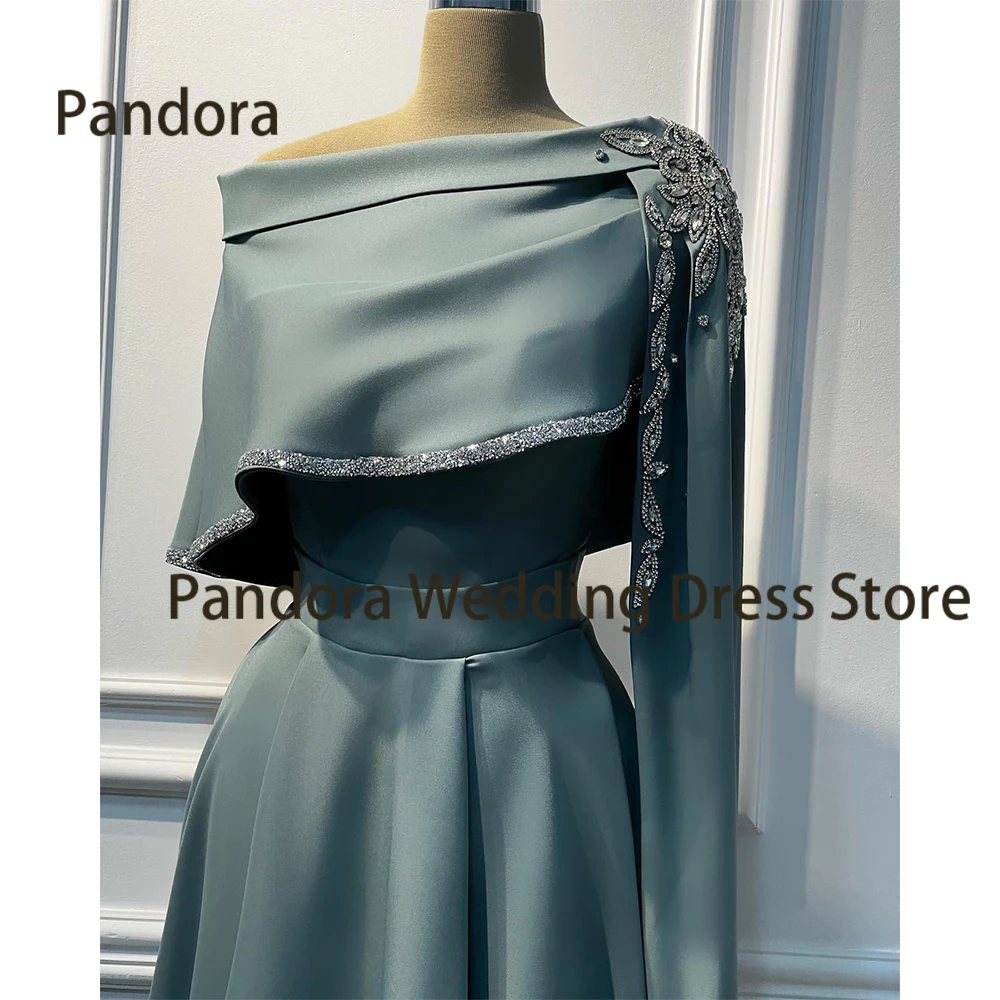 Pandora elegante vestido de noche formal para mujer, largo hasta el suelo, línea A, sin tirantes, cuentas, lentejuelas, boda, fiesta de cumpleaños