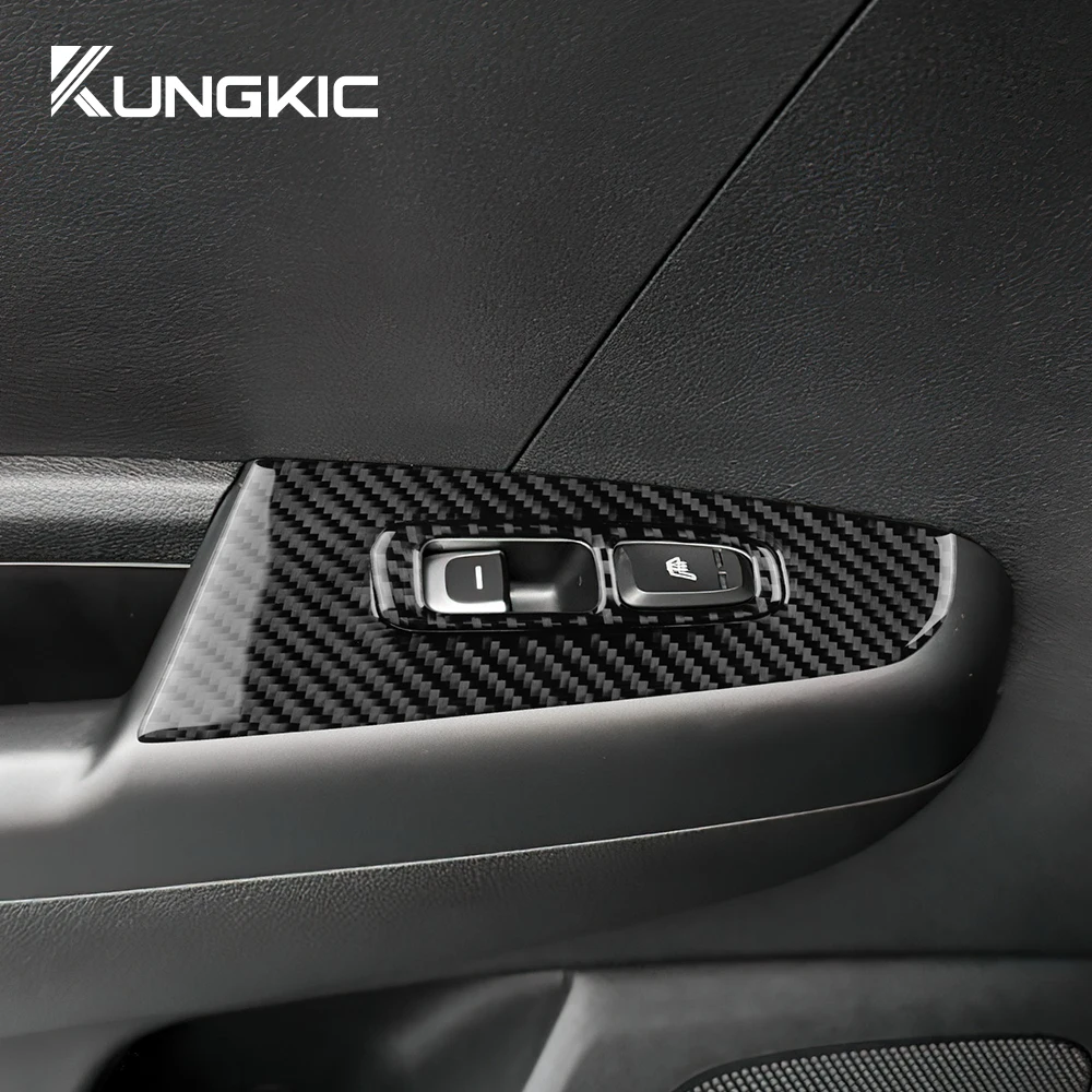 Real Soft Carbon Fiber Sticker For Kia Sportage 2017 2018 2019 2020 2021 LHD RHD Car Front Rear Door Window Llift Panel Trim