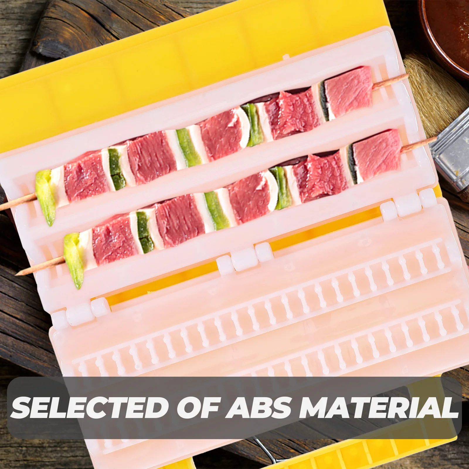 

2pcs Bbq Meat Skewer Machine Quick Kebabs Maker No Assembly Required Portable Skewers Tool For Outdoor Picnic Camping Kitchen