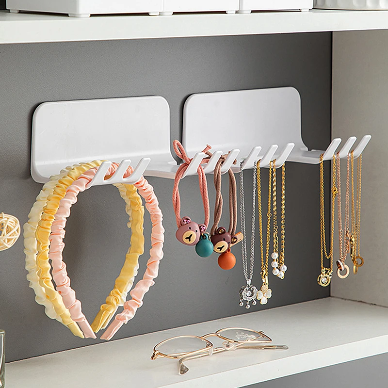 2PC Multifunctional Jewelry Storage Rack Hook Wall Mounted Ring Earring Necklace Women Display Rack Key Chain Watch Storage Rack