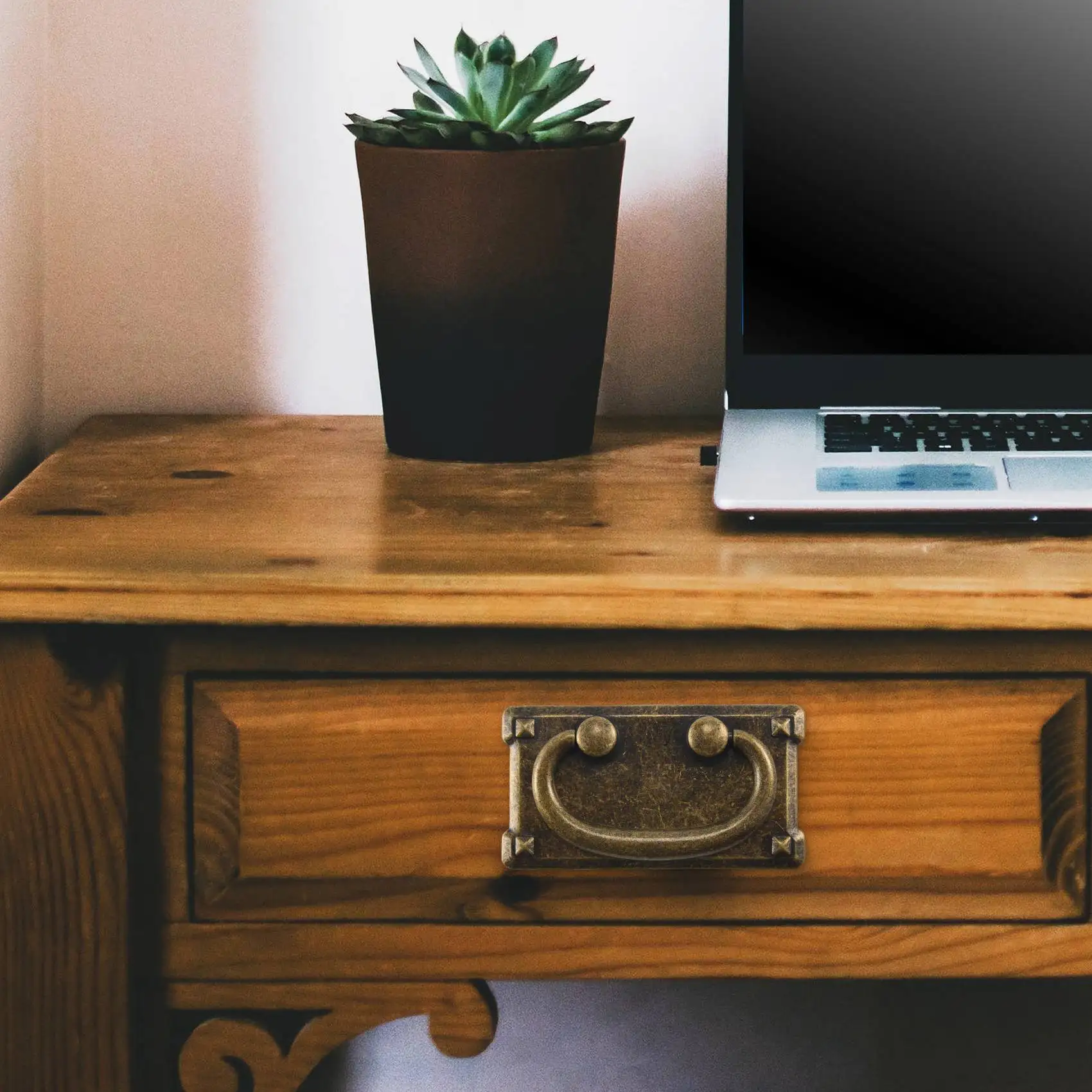 AA84 4 Stück Vintage Antik Bronze Schubladenring Zuggriffe, Schranktür Möbelgriff Dekoration