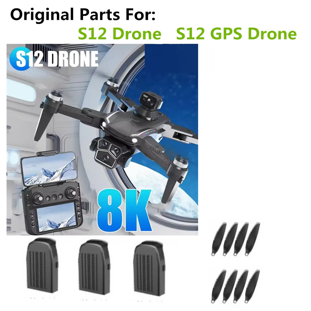 S12 Drone Parts S12 Drone Battery 7.4V 2400mAh Original Accessories / Propeller Blade / Use For S12 Drone