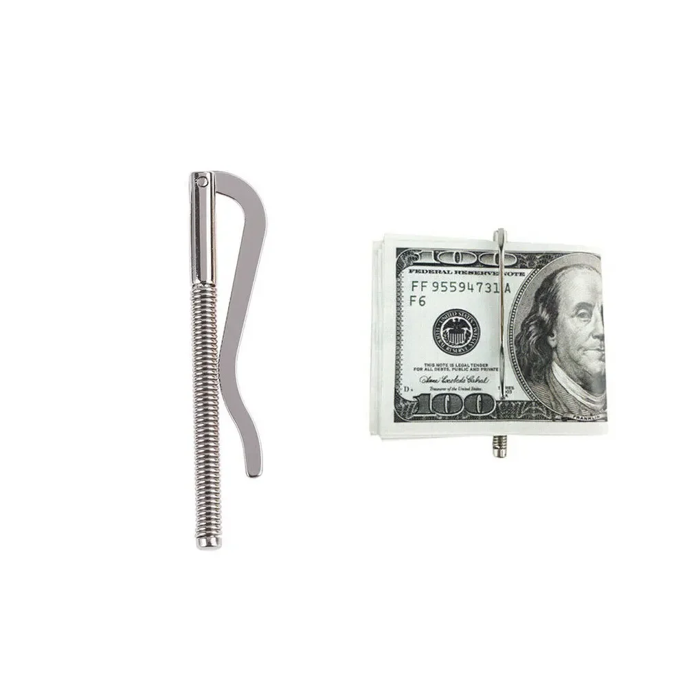 Metal Bifold Money Clip Bar Wallet Replace Parts Spring Clamp Cash Holder Silver Dollar Cash Clamp Holder Wallet for Men Women