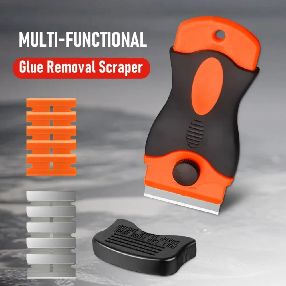 1 Set Glue removal blade With 10 Blades, Telescopic Adjustment Knife, Cleaning Scraper Tool For Removing Labels,Stickers,Paint