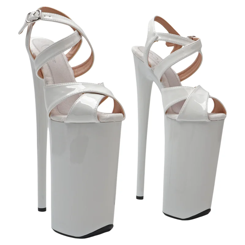 

Leecabe 26CM/10inches Patent Upper Trendy fashion High Heel platform party sandals stripper heel Pole Dance shoes