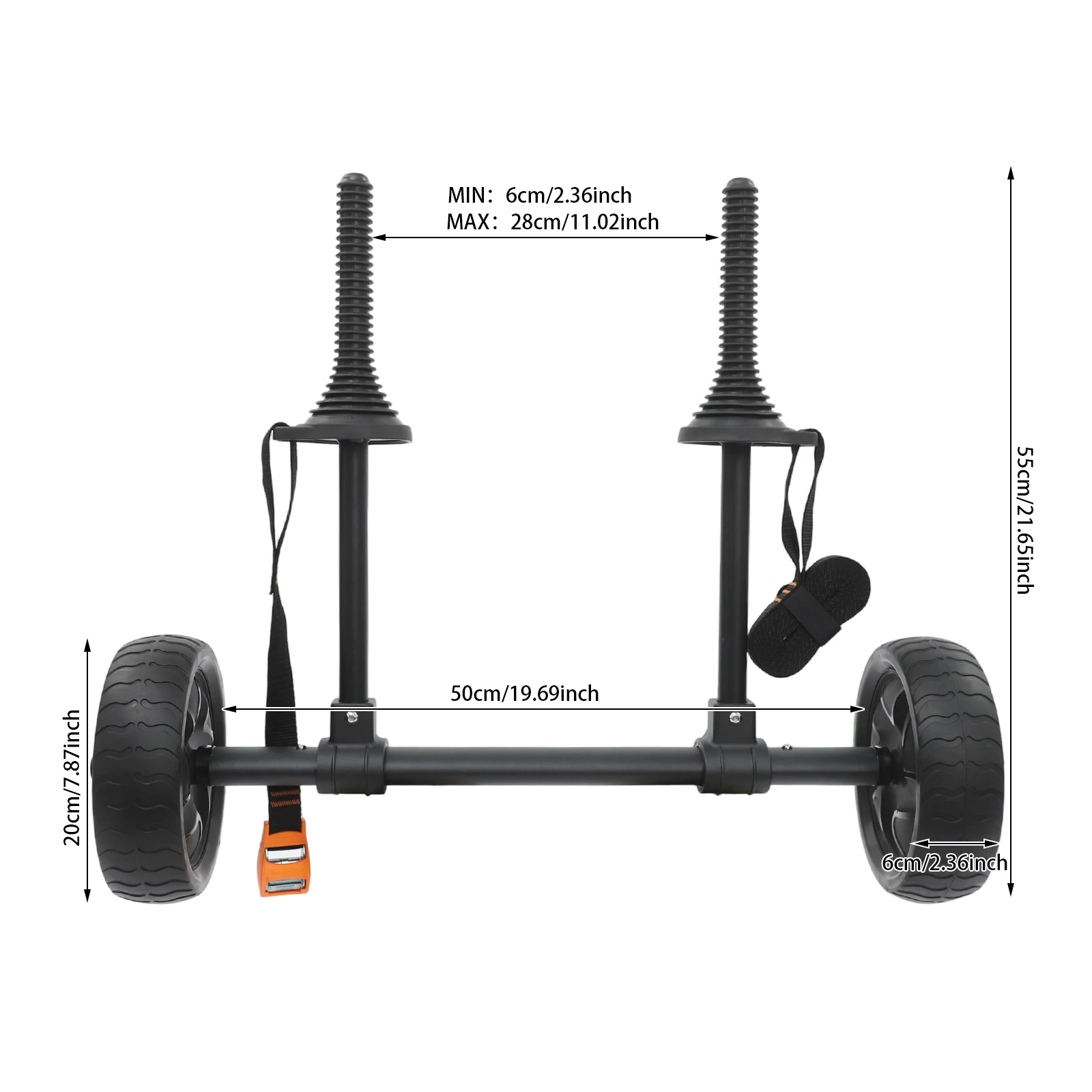 Kayak Cart Canoe Transport Trolley Large All Terrain Wheels Portable Kayak Trolley with Fixing Strap for SUP Paddleboard view 2