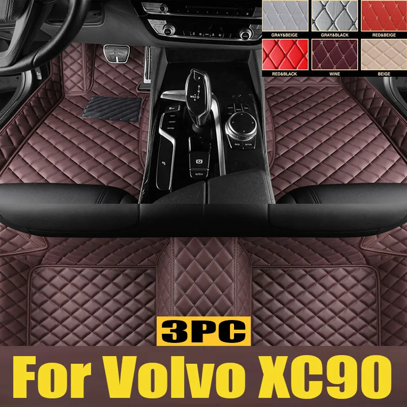 

Car Mats For Volvo XC90 MK1 5 Seat 2002~2014 Leather Floor Mat Set Rug Auto Interior Parts Carpet Anti Dirt Pad Car trunk mat